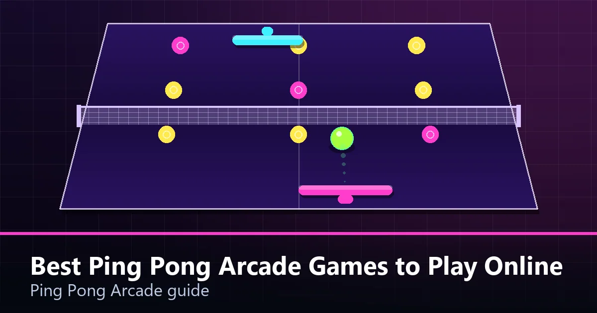 A selection of ping pong arcade game thumbnails arranged as editorial picks