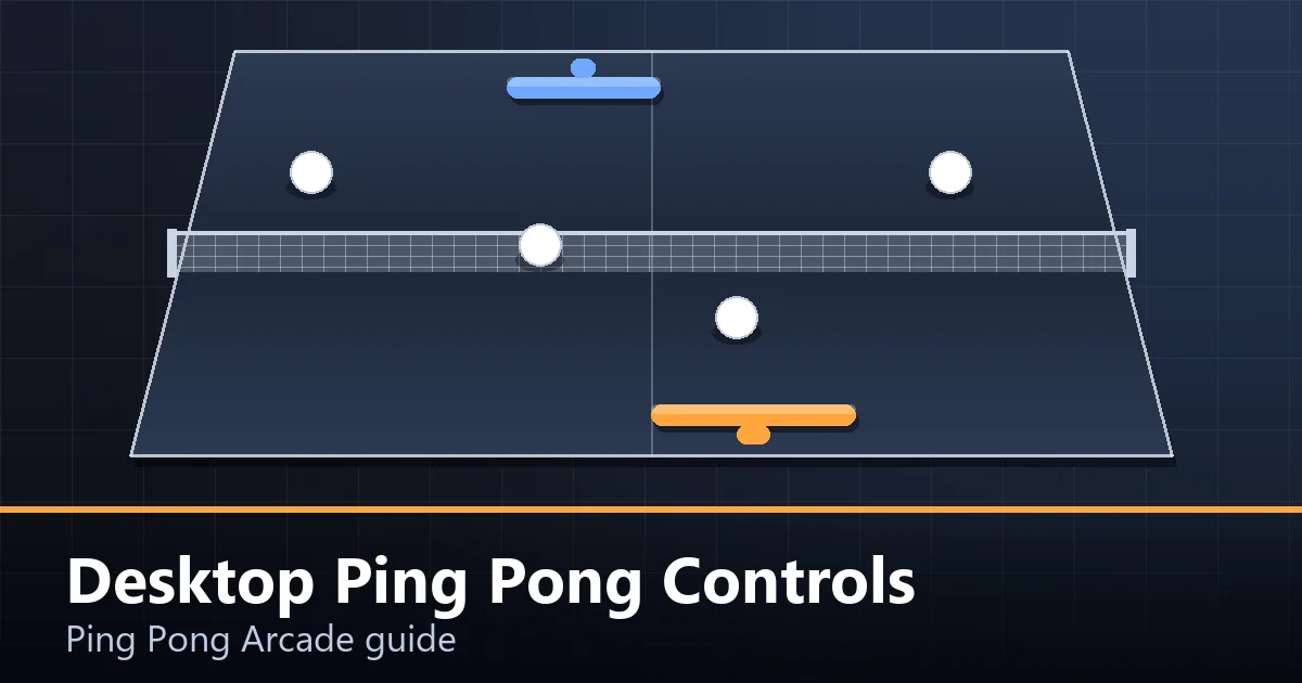A keyboard layout showing the keys used by ping pong arcade games