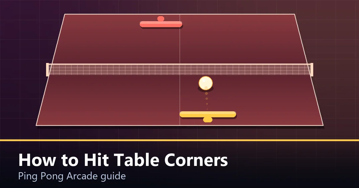 A ping pong ball landing in the deep corner of the far half of the table