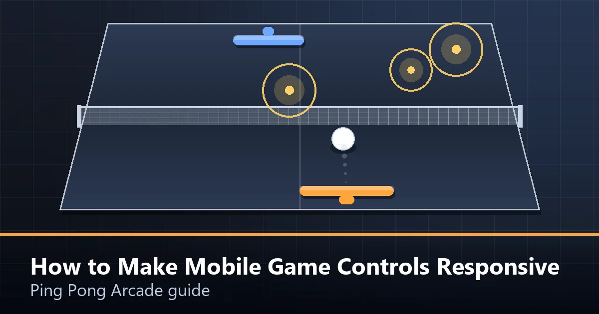 Large touch control buttons beneath a ping pong game on a phone